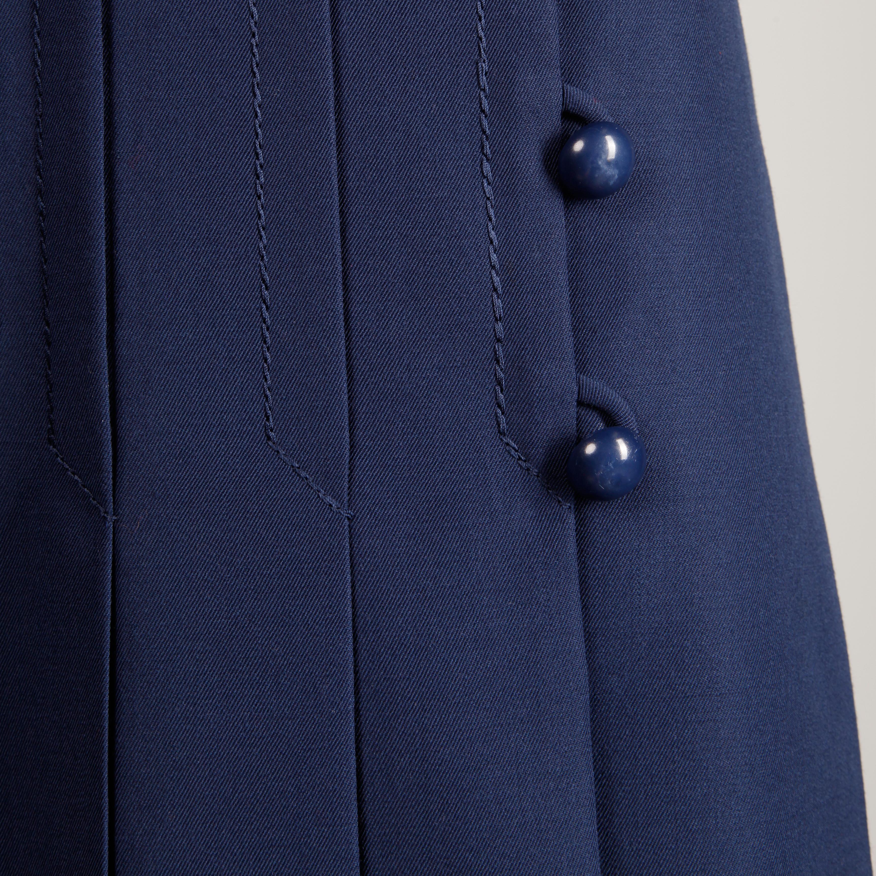 pleated navy blue skirt