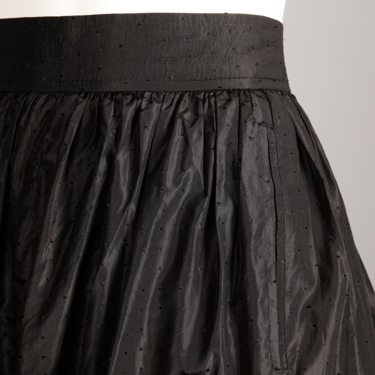 Emanuel Ungaro Parallele Paris Vintage Black Textured Silk Maxi Skirt ...
