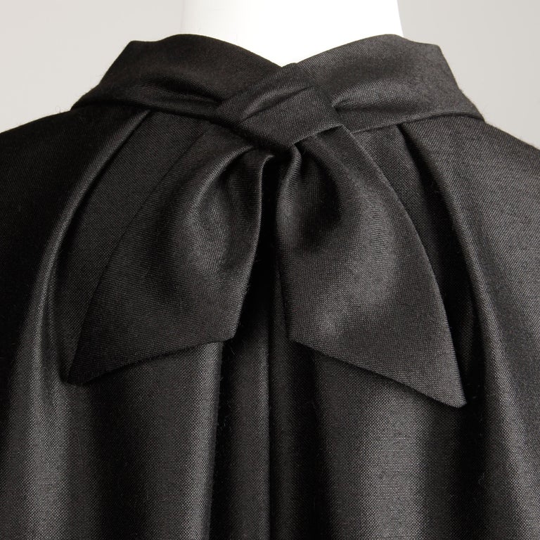 1960s Armand Hallenstein Vintage Black Silk + Wool Opera Coat at ...