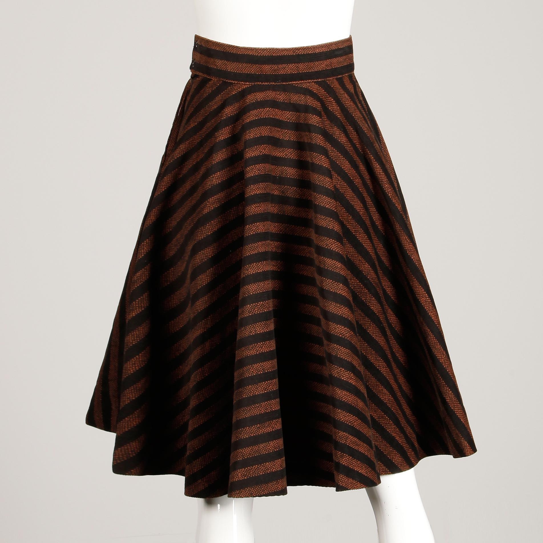 brown stripe skirt