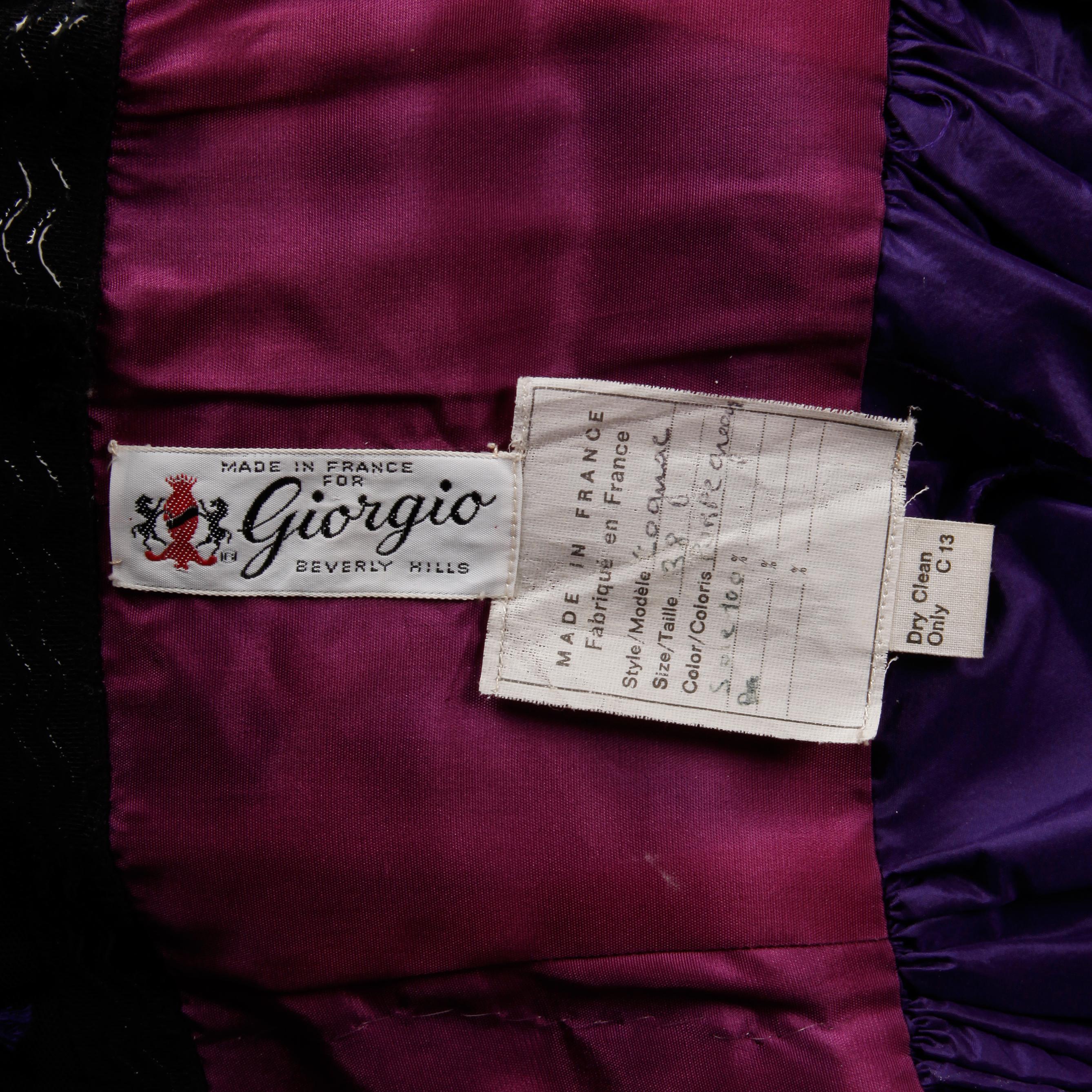 Loris Azzaro Vintage Purple + Green Silk Taffeta Evening Gown or Dress ...