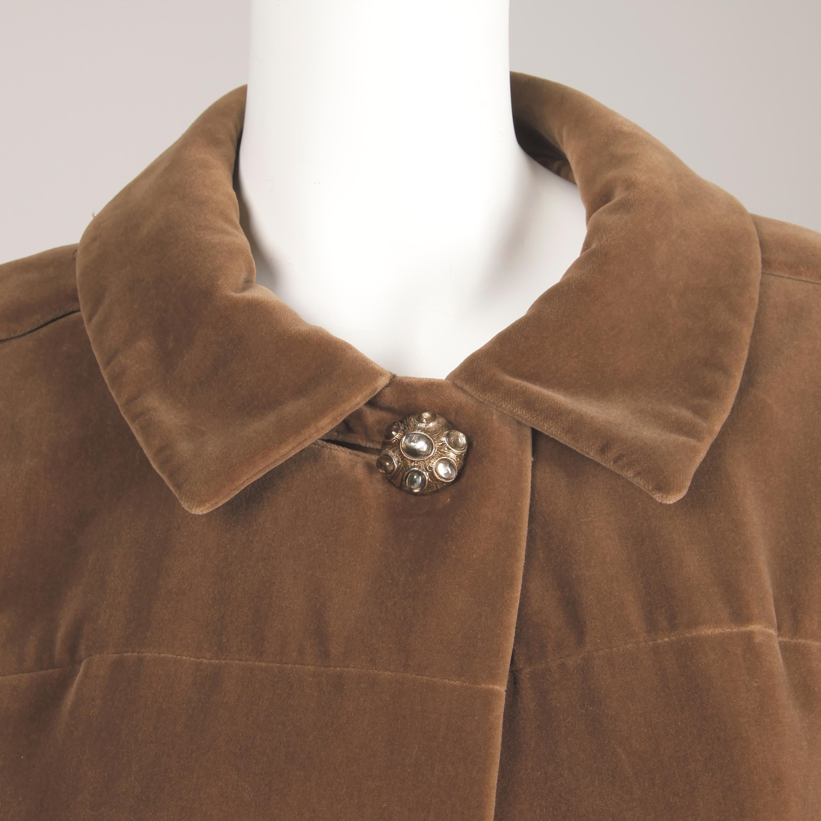 1960s Charles Cooper for Nan Duskin Vintage Brown Velvet Military Mod Coat For Sale 1