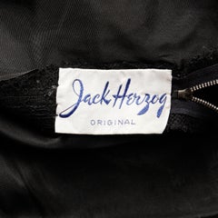 1940s Jack Herzog Vintage Black Lace + Sequin Embellished Evening Gown/ Dress