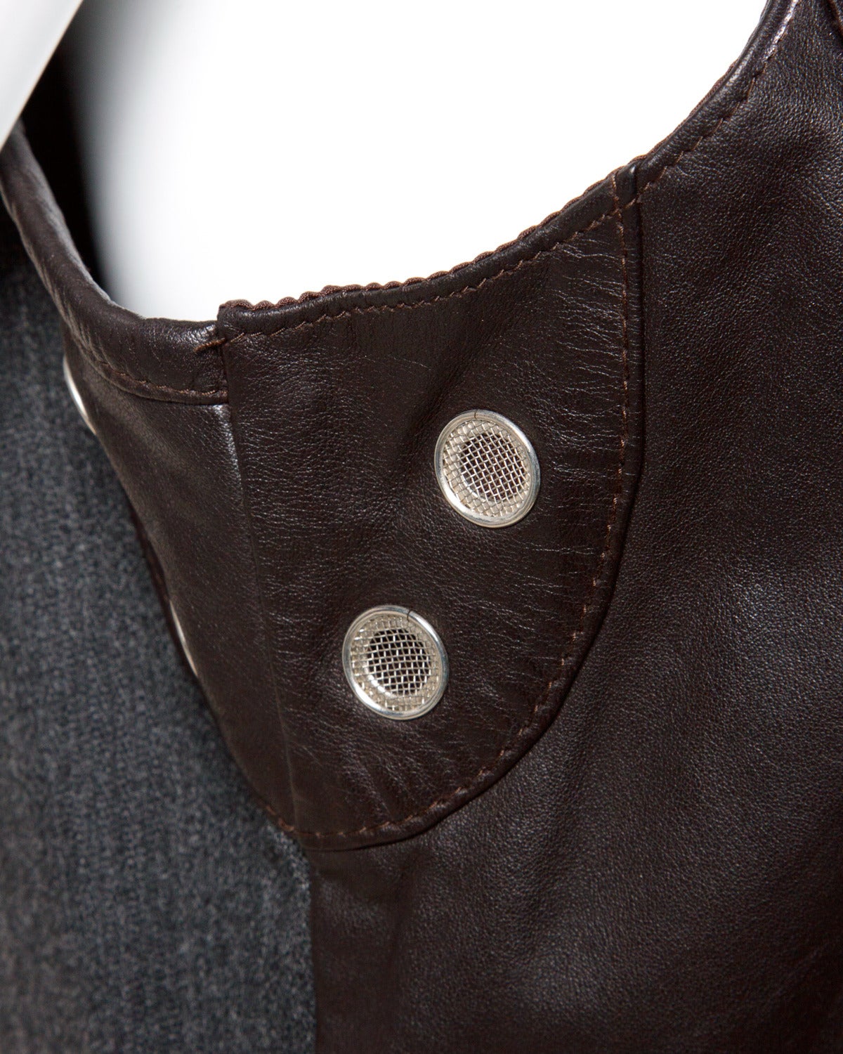 Women's Emanuel Ungaro Vintage 1990s Cropped Leather Vest Top