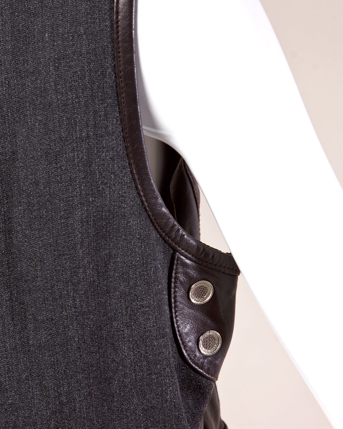 Emanuel Ungaro Vintage 1990s Cropped Leather Vest Top In Excellent Condition In Sparks, NV