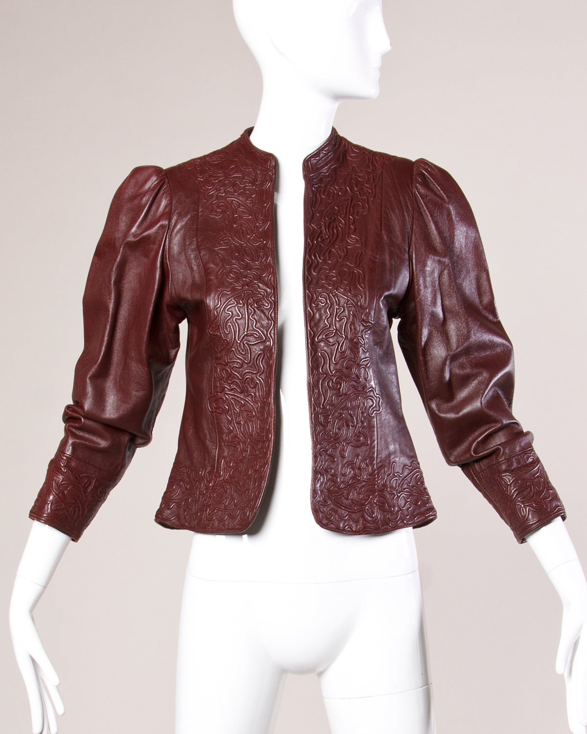vintage burgundy leather jacket