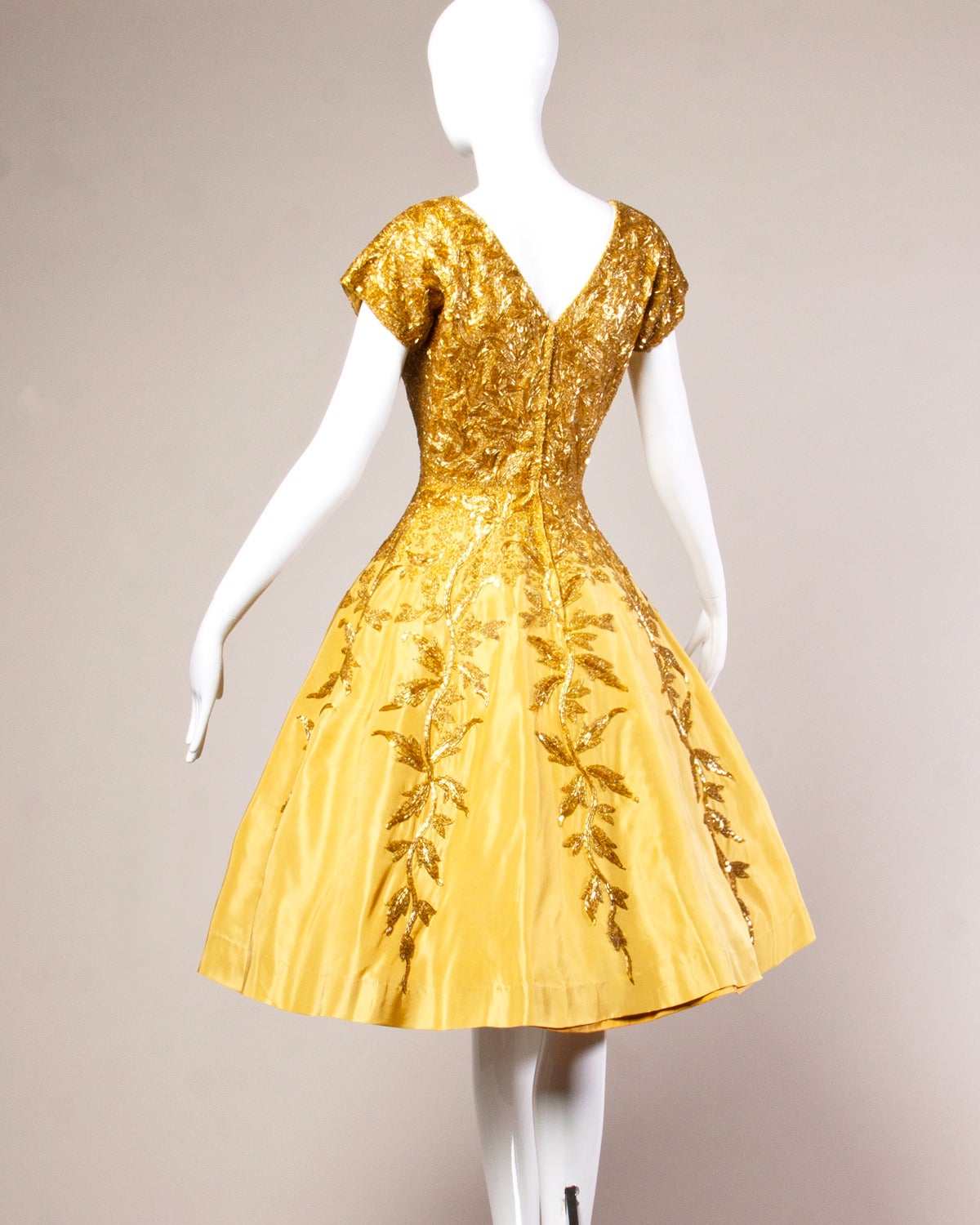 gold cocktail gown