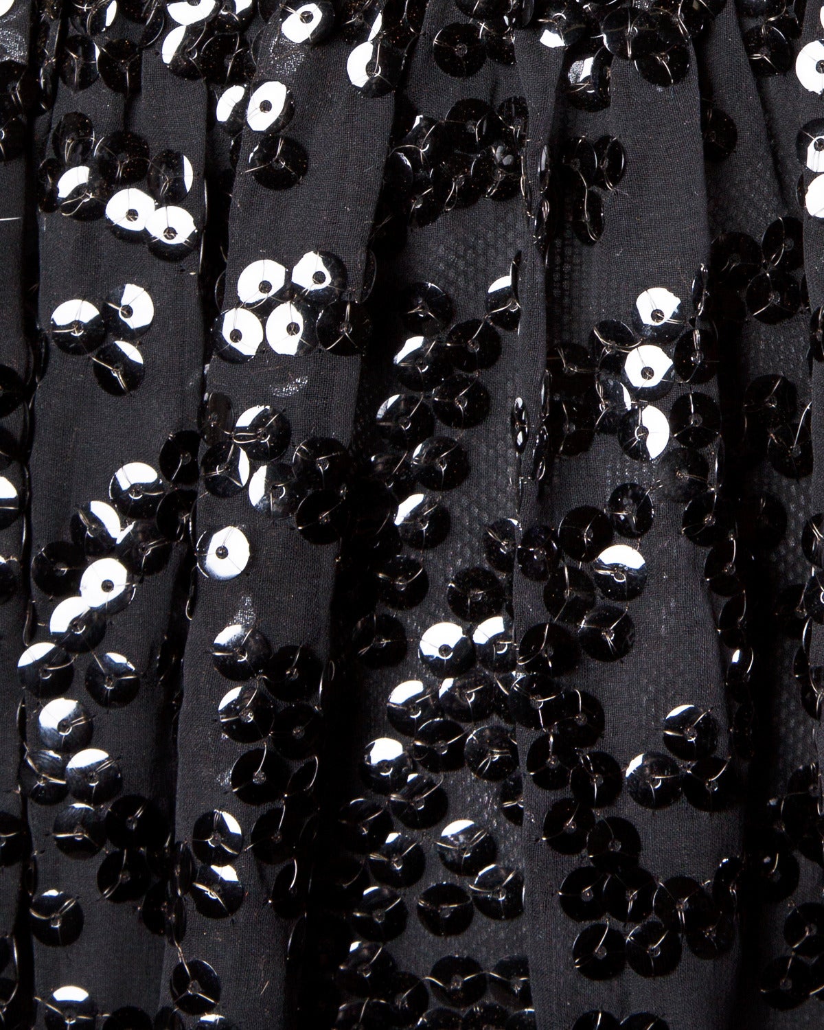 Evelyn Byrnes Vintage 1970s 70s Long Black Sequin Maxi Dress In Excellent Condition For Sale In Sparks, NV