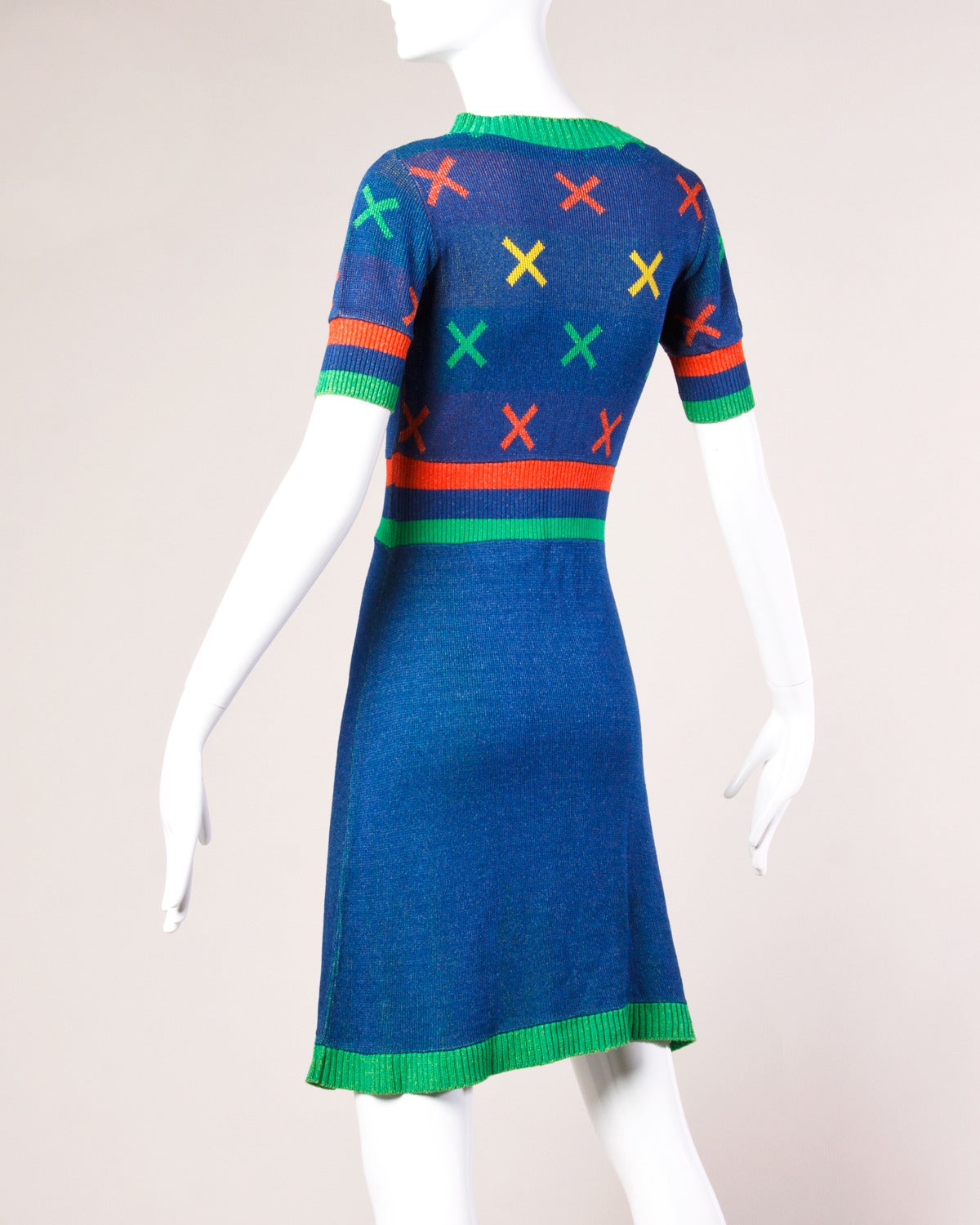 Colorful striped knit dress by Giorgio Sant'Angelo with an 