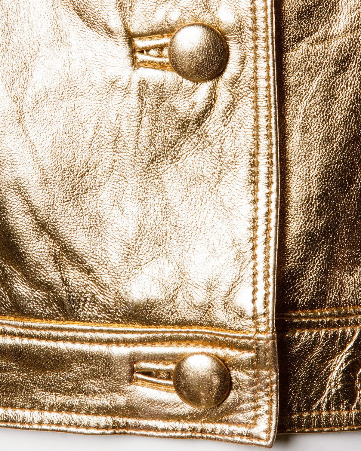 Women's Lillie Rubin Vintage 1980s Metallic Gold Leather Jacket