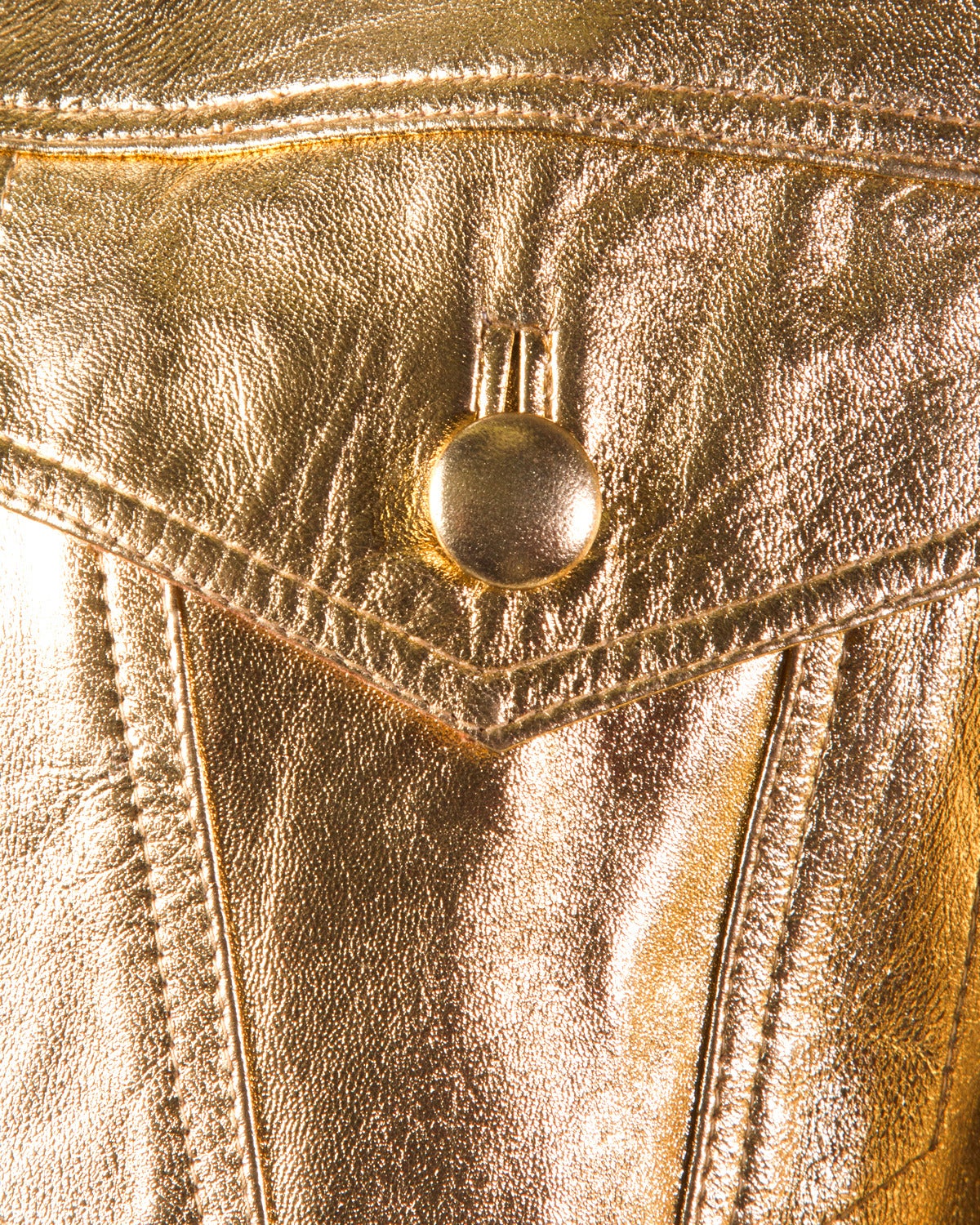 Lillie Rubin Vintage 1980s Metallic Gold Leather Jacket In Excellent Condition In Sparks, NV