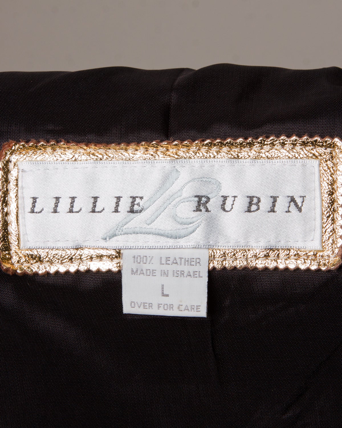 Lillie Rubin Vintage 1980s Metallic Gold Leather Jacket 2