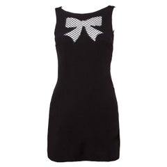 Moschino Vintage Black Cut Out Bow Tie Mini Dress, 1990s