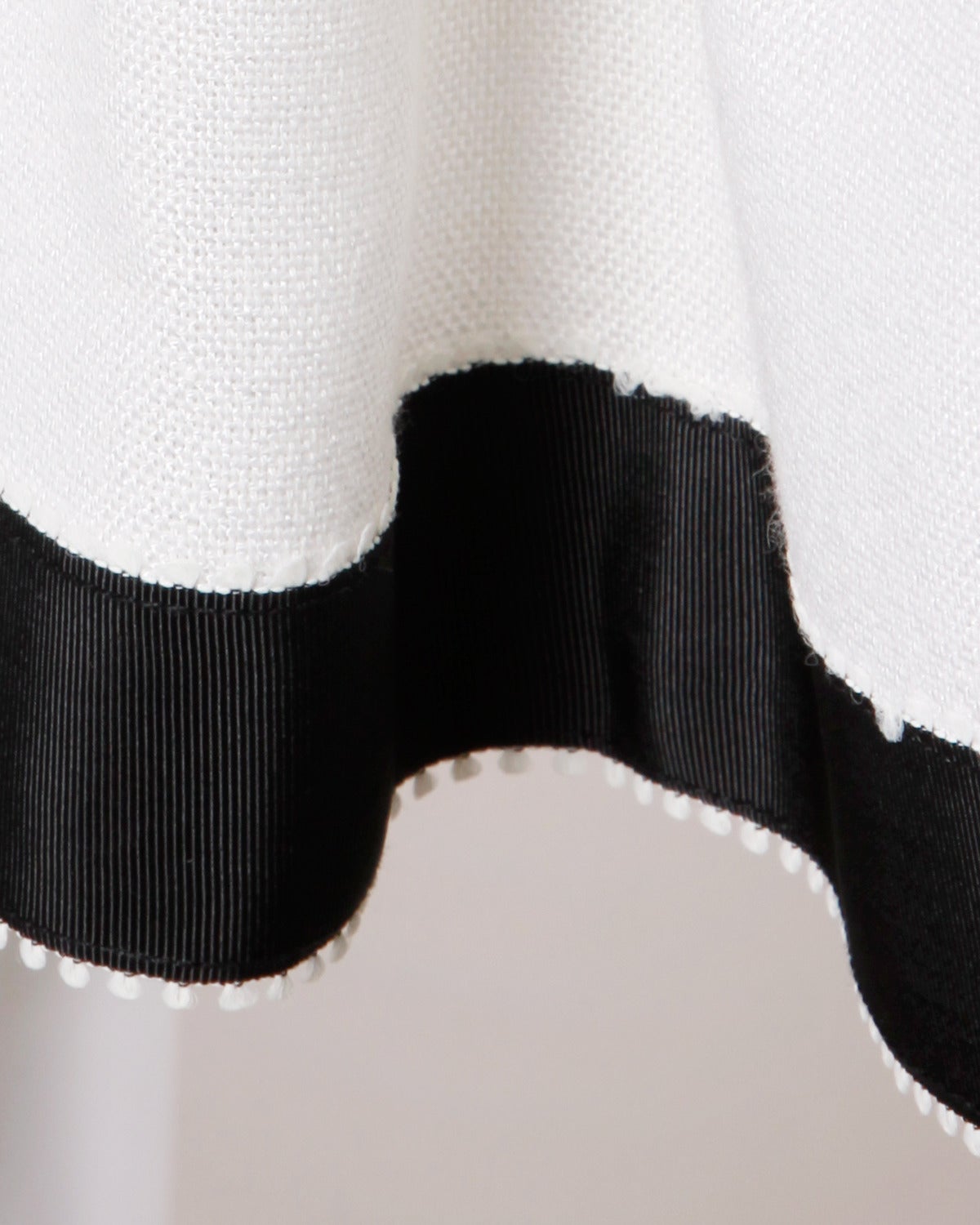 Anne Fogarty Vintage Black + White Linen Pleated Skirt In Excellent Condition In Sparks, NV