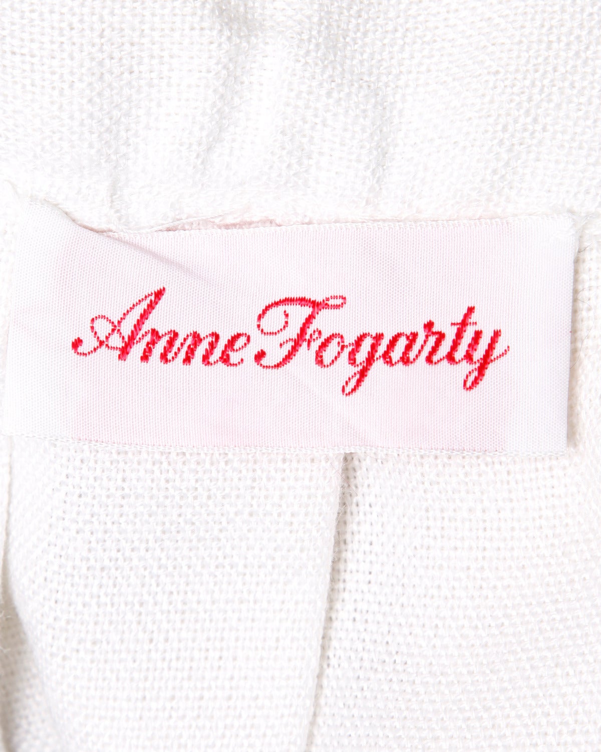 Anne Fogarty Vintage Black + White Linen Pleated Skirt 1