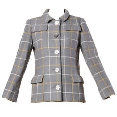 Christian Dior Vintage 1960s Wool Plaid Tailored Jacket at 1stDibs