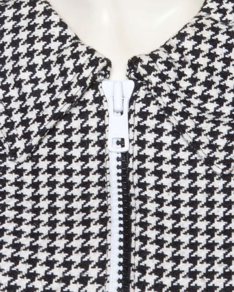 Gianni Versace Vintage 1990s 90s Black + White Houndstooth Sporty Vest Jacket 3