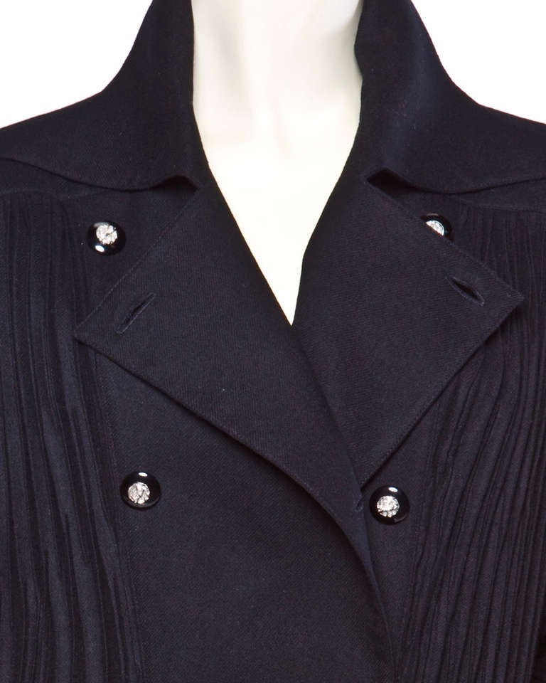 Bernard Perris Vintage 1990s 90s Black Wool Avant Garde Jacket Skirt 2-Pc Set 6