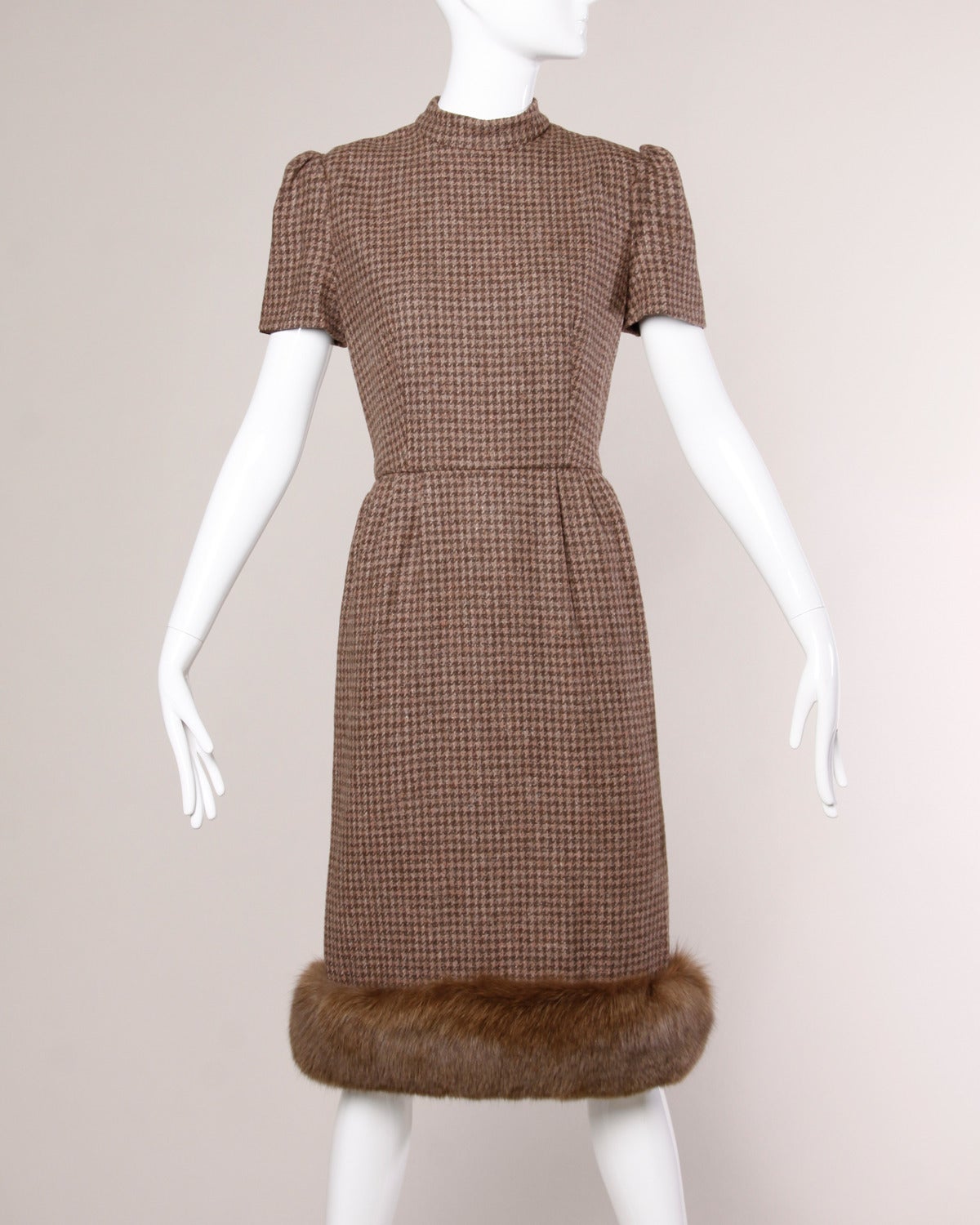 Richilene for Elizabeth Arden Vintage Fox Fur Jacket + Dress Ensemble In Excellent Condition In Sparks, NV