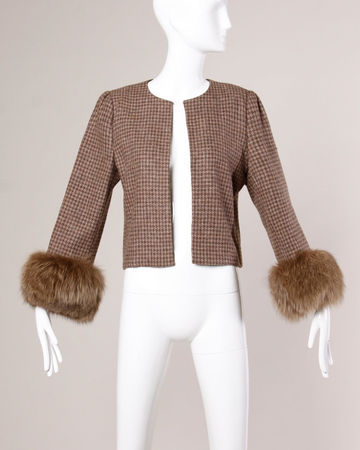 Richilene for Elizabeth Arden Vintage Fox Fur Jacket + Dress Ensemble 2