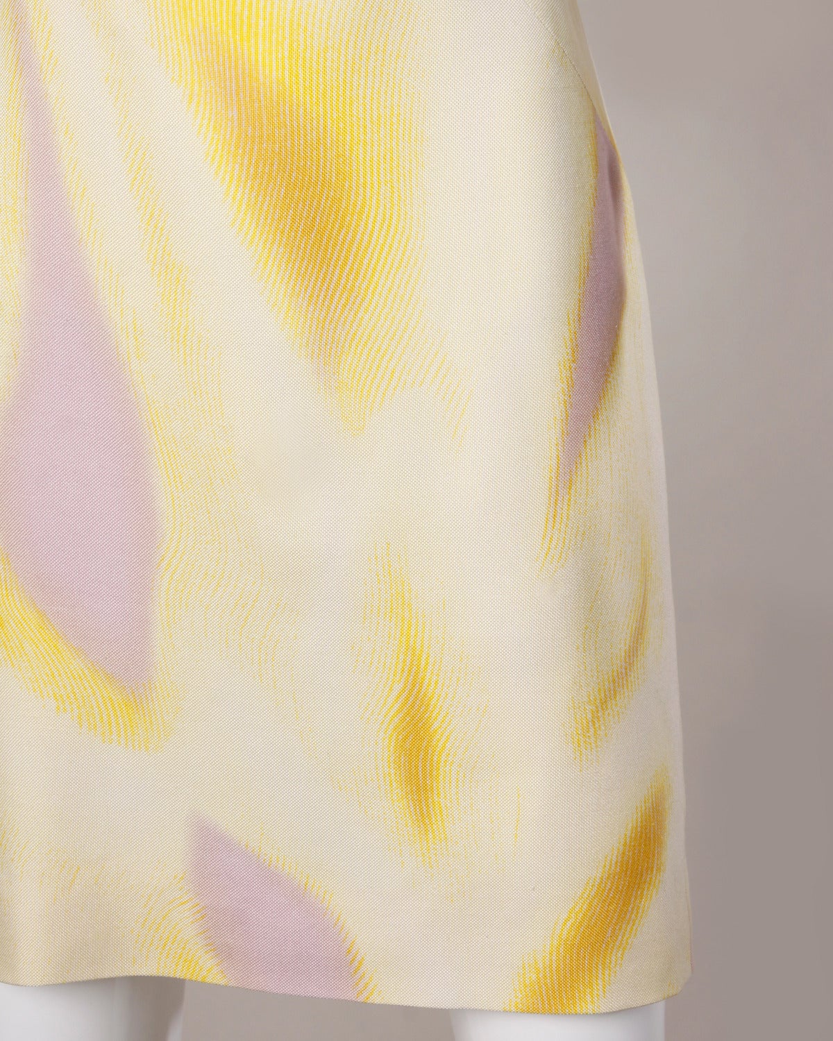 Gianni Versace Couture Vintage 1990s Ombre Pastel Silk Sheath Dress In Excellent Condition In Sparks, NV