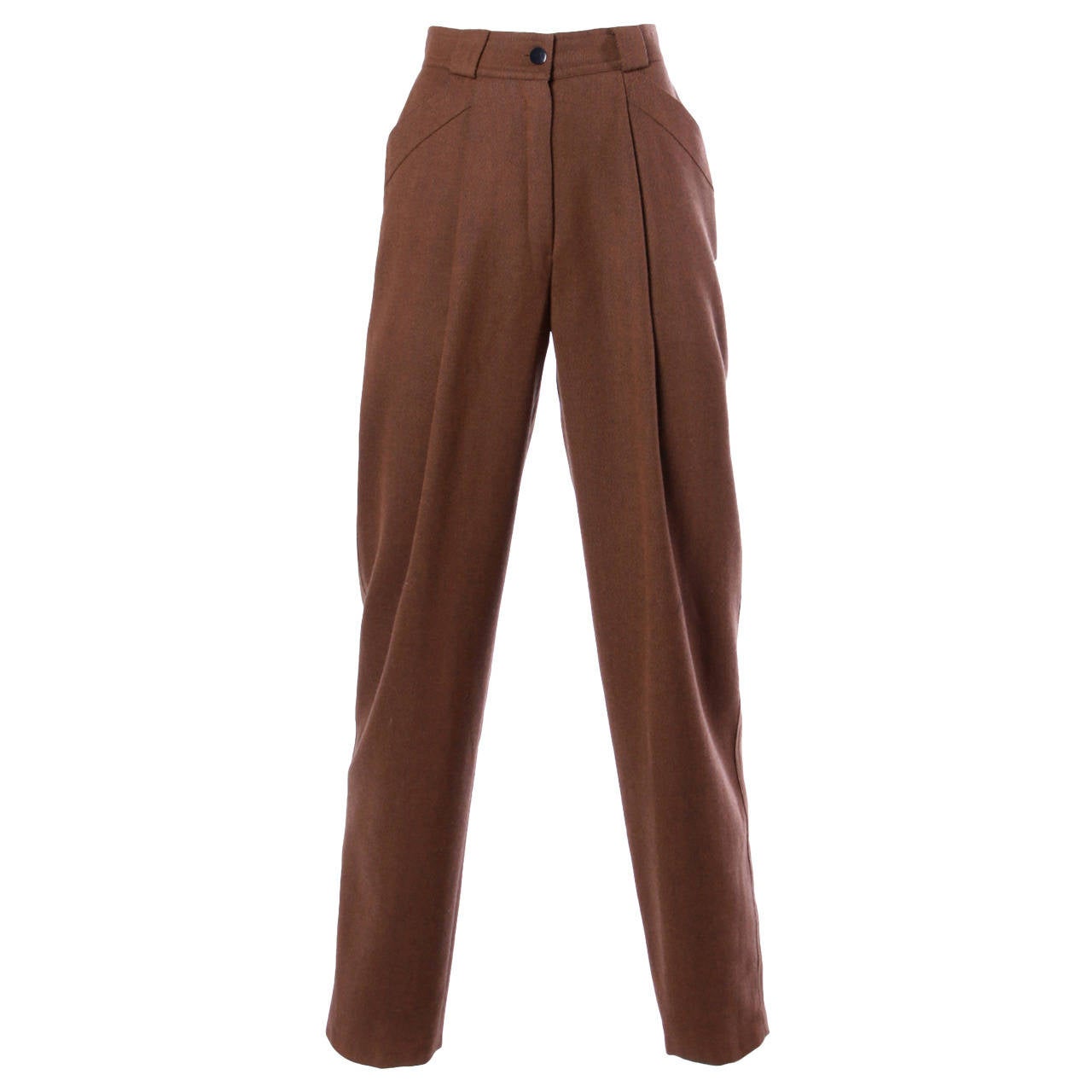 Escada Vintage 1990S 90S Brown High Waisted Wool Trousers