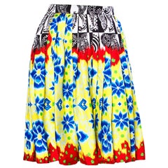 Vintage Gianni Versace 1990s 90s Silk Floral Paisley Scarf Print Skirt