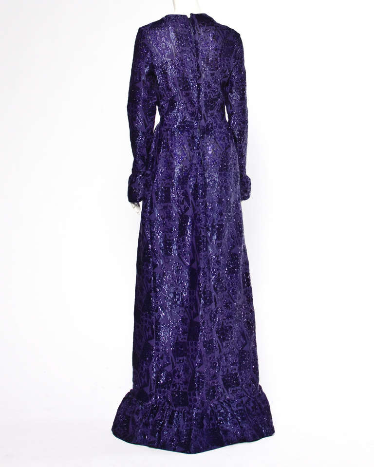 Rare 70s Unworn Vintage Hubert de Givenchy 1971 Deadstock Purple Dress In New Condition In Sparks, NV