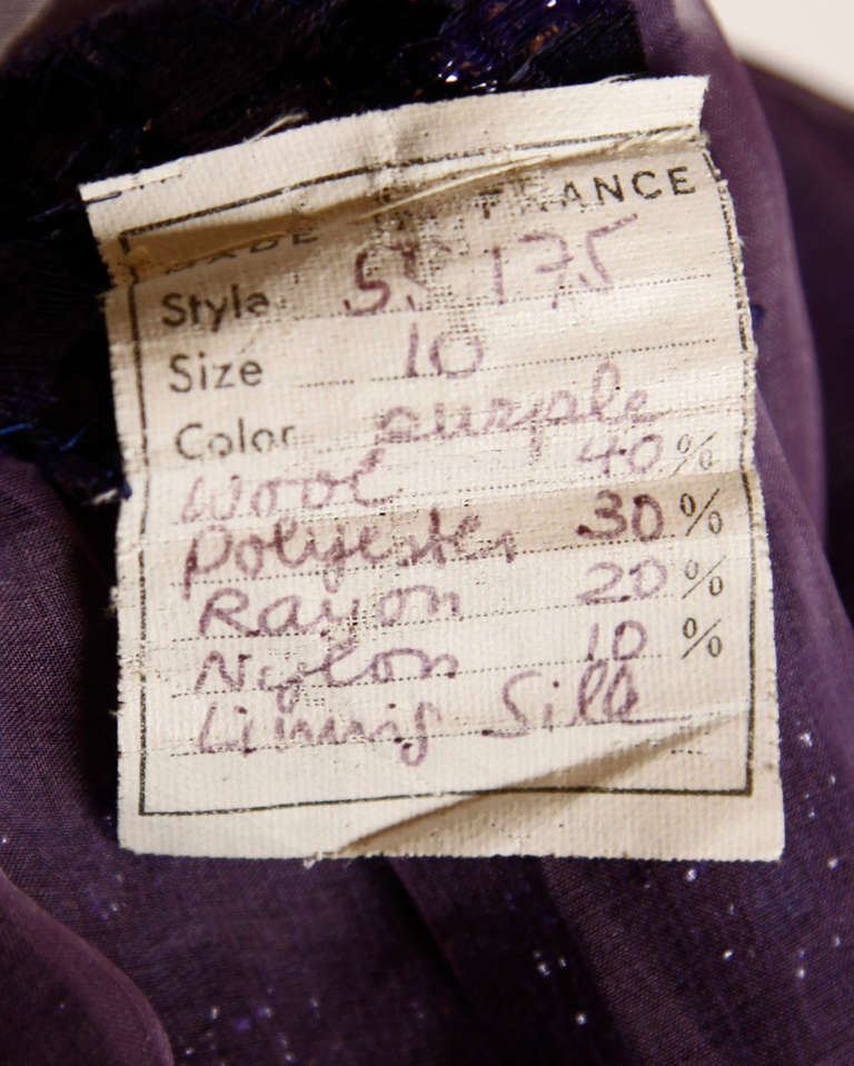 Rare 70s Unworn Vintage Hubert de Givenchy 1971 Deadstock Purple Dress 2