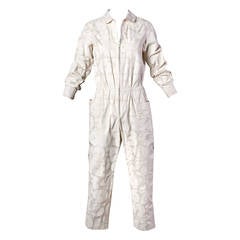AD 2001 Iconic Comme des Garcons White "Numbers" Jumpsuit