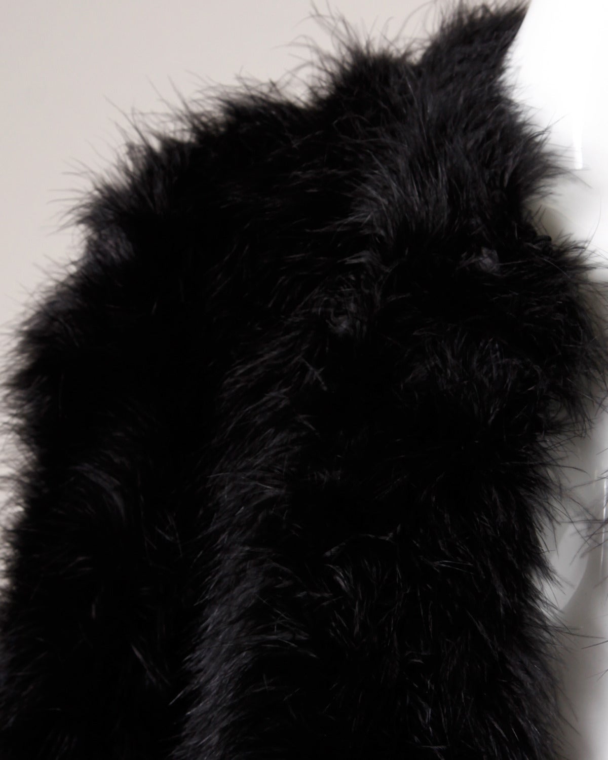 Women's Vintage Black Marabou Feather Coat