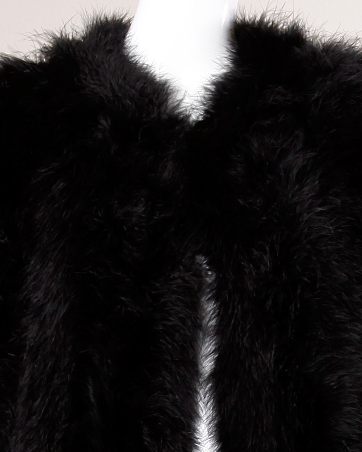 Vintage Black Marabou Feather Coat In Excellent Condition In Sparks, NV