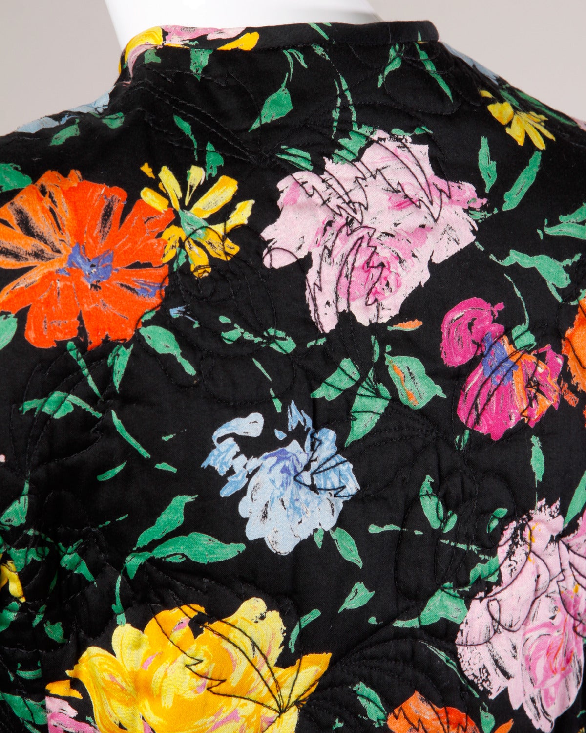 Emanuel Ungaro Vintage Floral Print Quilted Jacket + Skirt Suit Ensemble 1