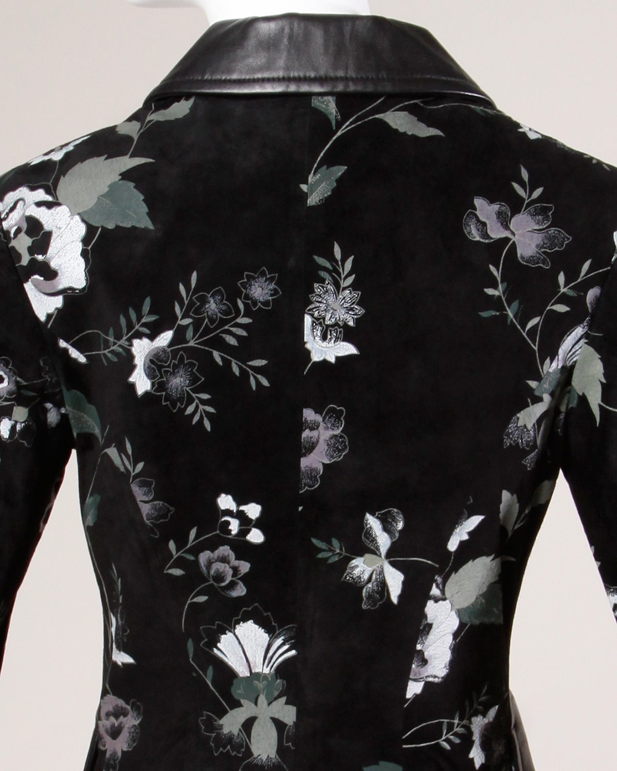 black floral leather jacket