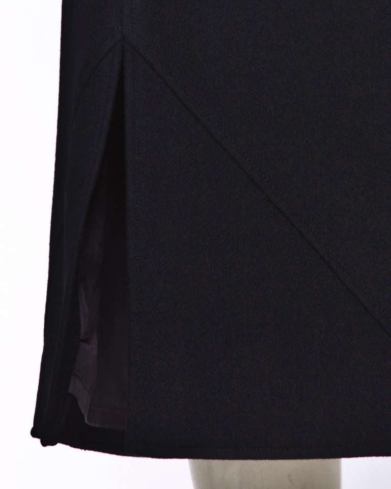 Courreges Vintage Black Wool Mod Jacket + Skirt 2-Piece Suit Set Ensemble 3