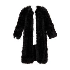 Vintage Black Marabou Feather Coat