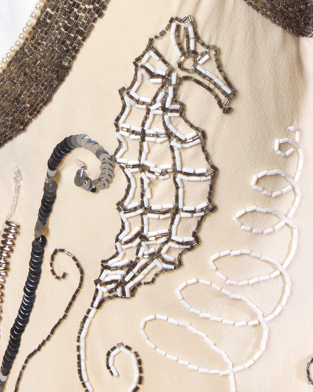 Fabrice Vintage 1920's-Inspired Sequin + Beaded Silk Top 3