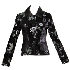 Michael Hoban for North Beach Leather Vintage Black Floral Jacket