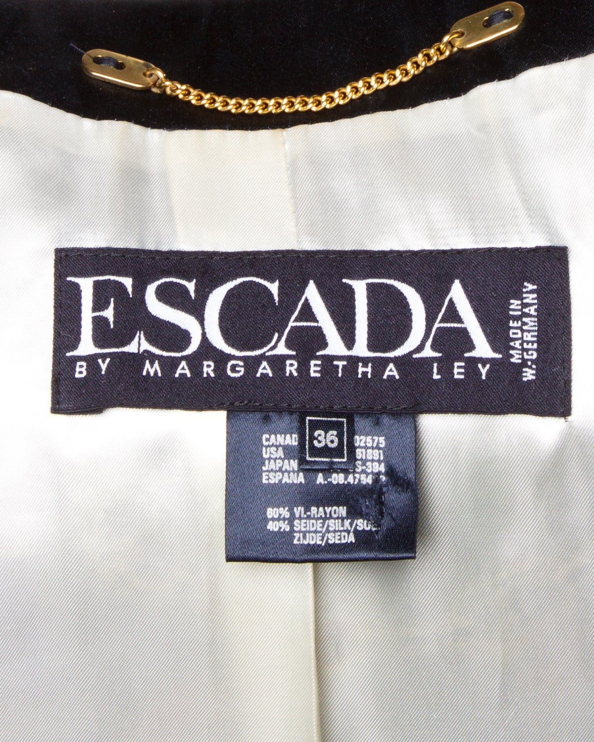 Women's Escada Vintage 1980s Nautical Embroidered Blazer Jacket