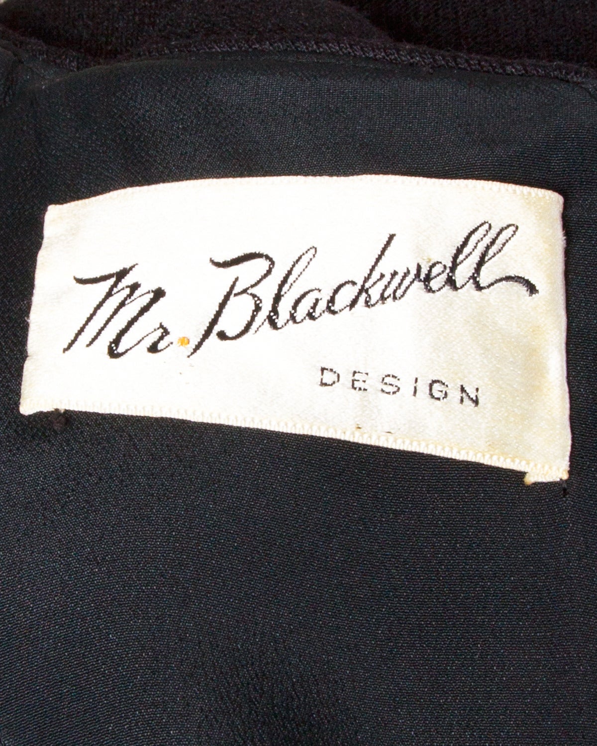 Mr. Blackwell Vintage 1960s Black Wool Beaded + Rhinestone Shift Dress 3