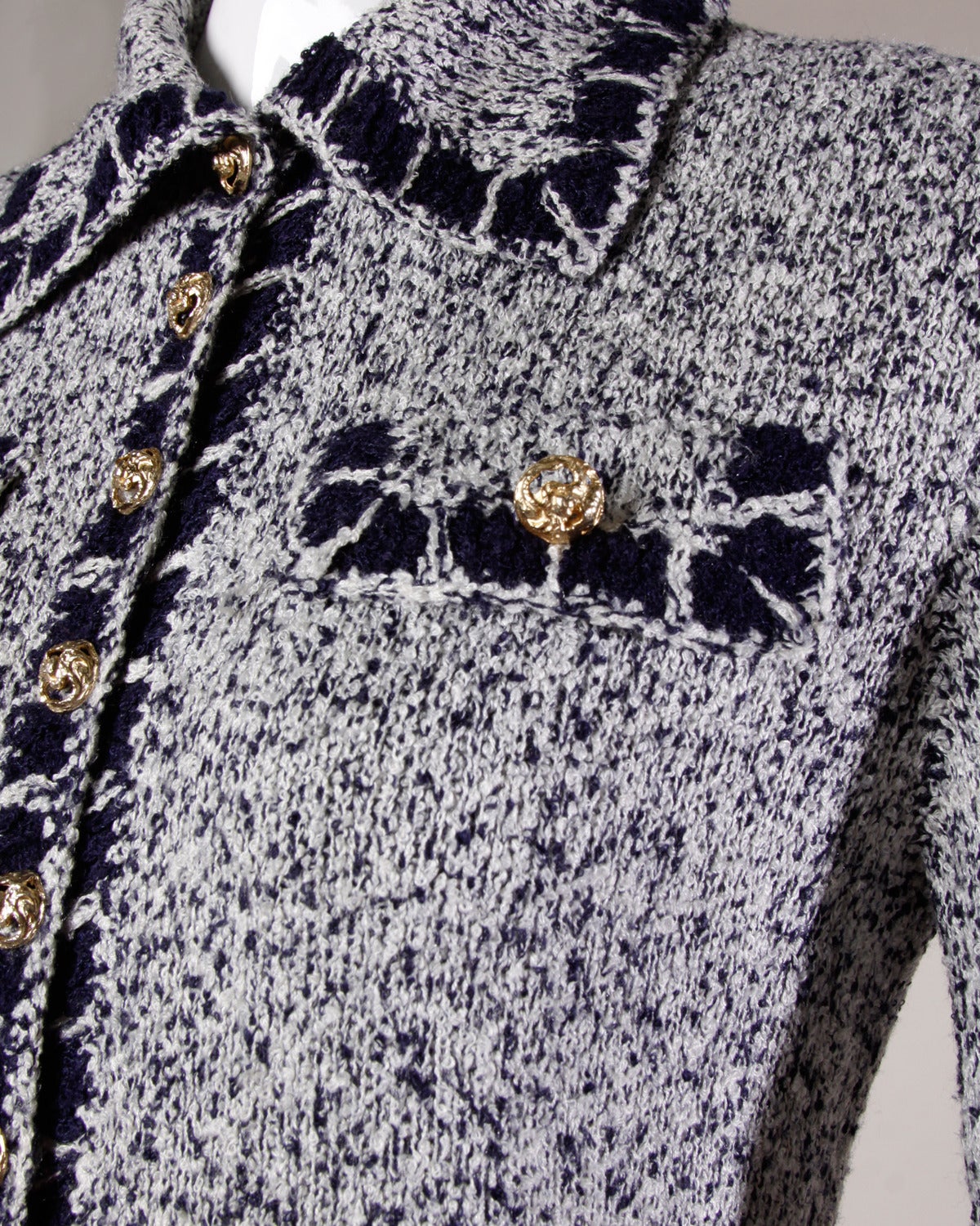 St. John Knits for Saks Fifth Avenue Vintage 1970s Cardigan Sweater Jacket In Excellent Condition In Sparks, NV