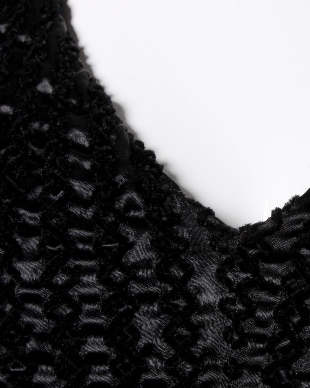 Givenchy 1970s Vintage Black Textured Black Silk + Velvet Gown In Excellent Condition In Sparks, NV