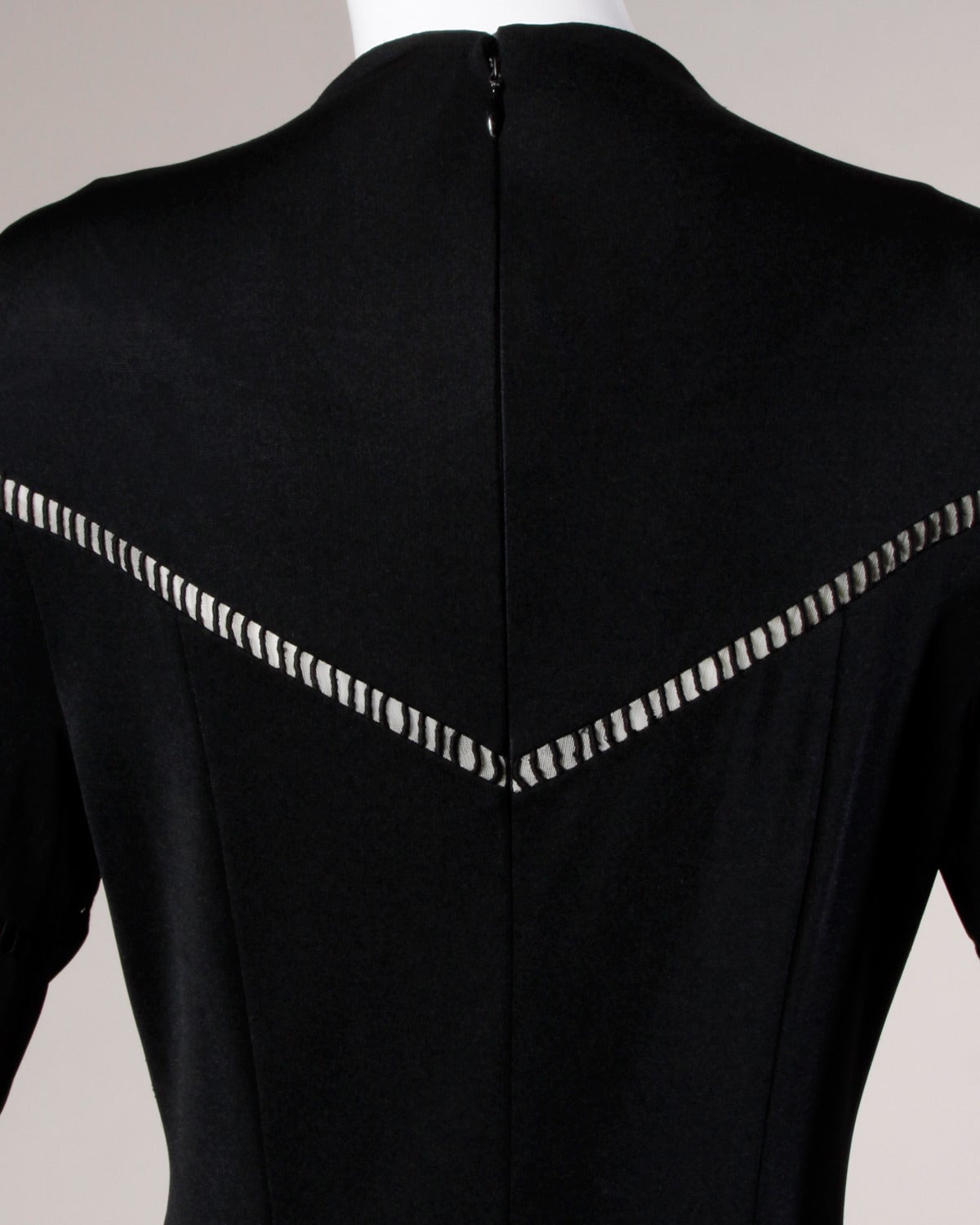 Women's Mignon Vintage 1970s Black Slinky Cut Out Maxi Dress
