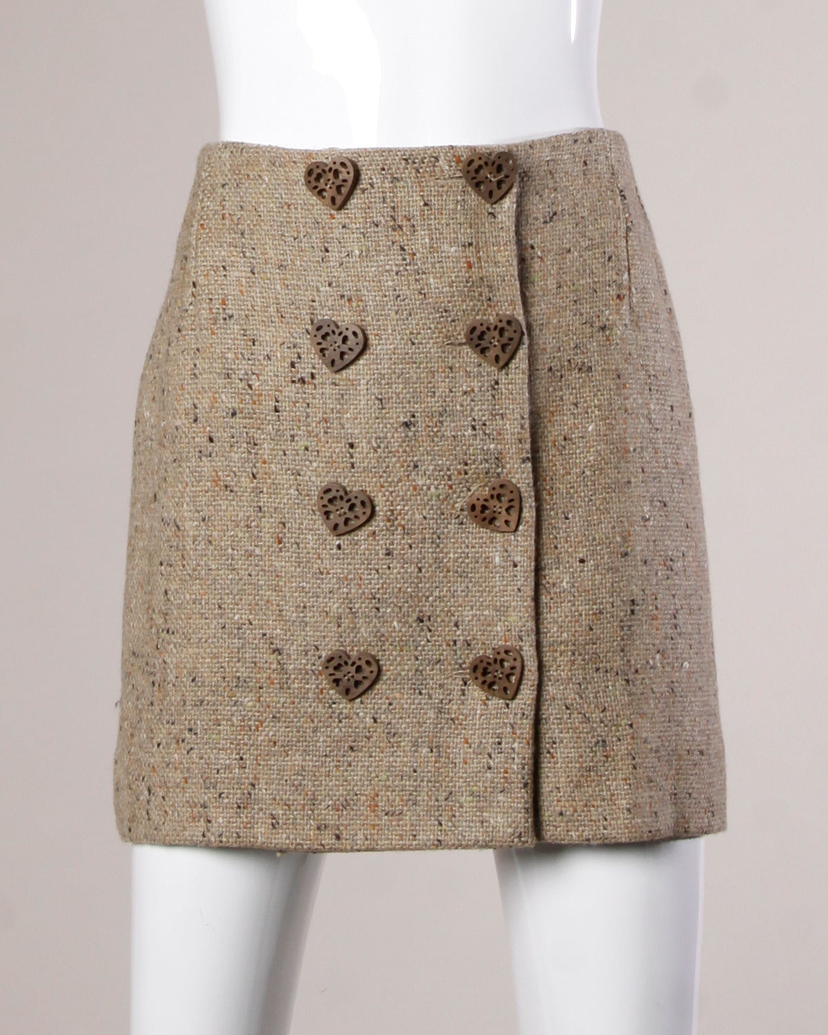 Moschino Vintage 1990s Brown Tweed Skirt + Jacket Suit Ensemble 5