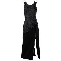Bill Blass Vintage Black Soutache Evening Dress