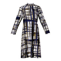 Adele Simpson Vintage 1970s Modernist Print Shift Dress 4