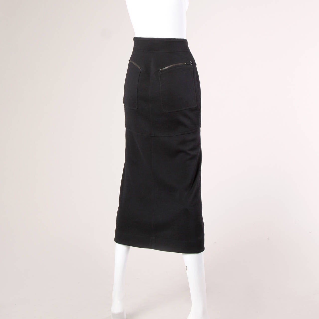 Women's Claude Montana Vintage 1980s Avant Garde Wool Flounce Skirt For Sale