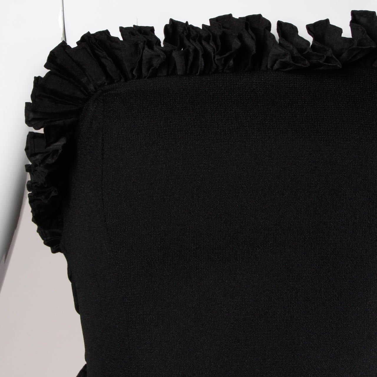 Victor Costa Vintage Black Origami Pleated Avant Garde Strapless Dress In Excellent Condition For Sale In Sparks, NV