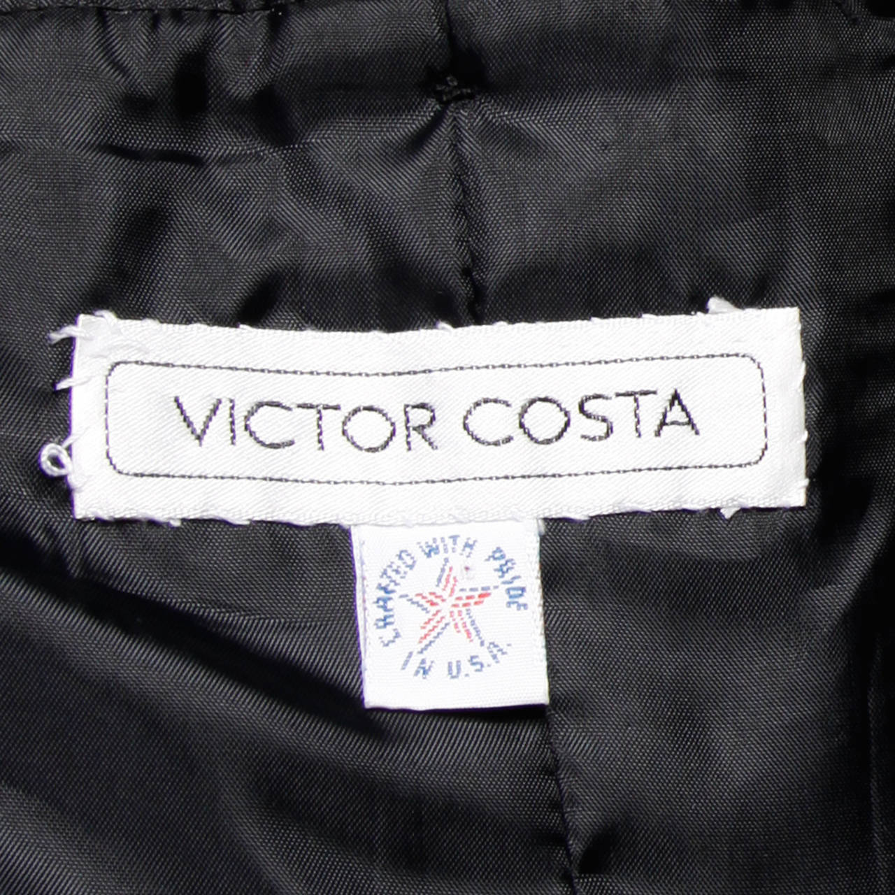 Victor Costa Vintage Black Origami Pleated Avant Garde Strapless Dress For Sale 2