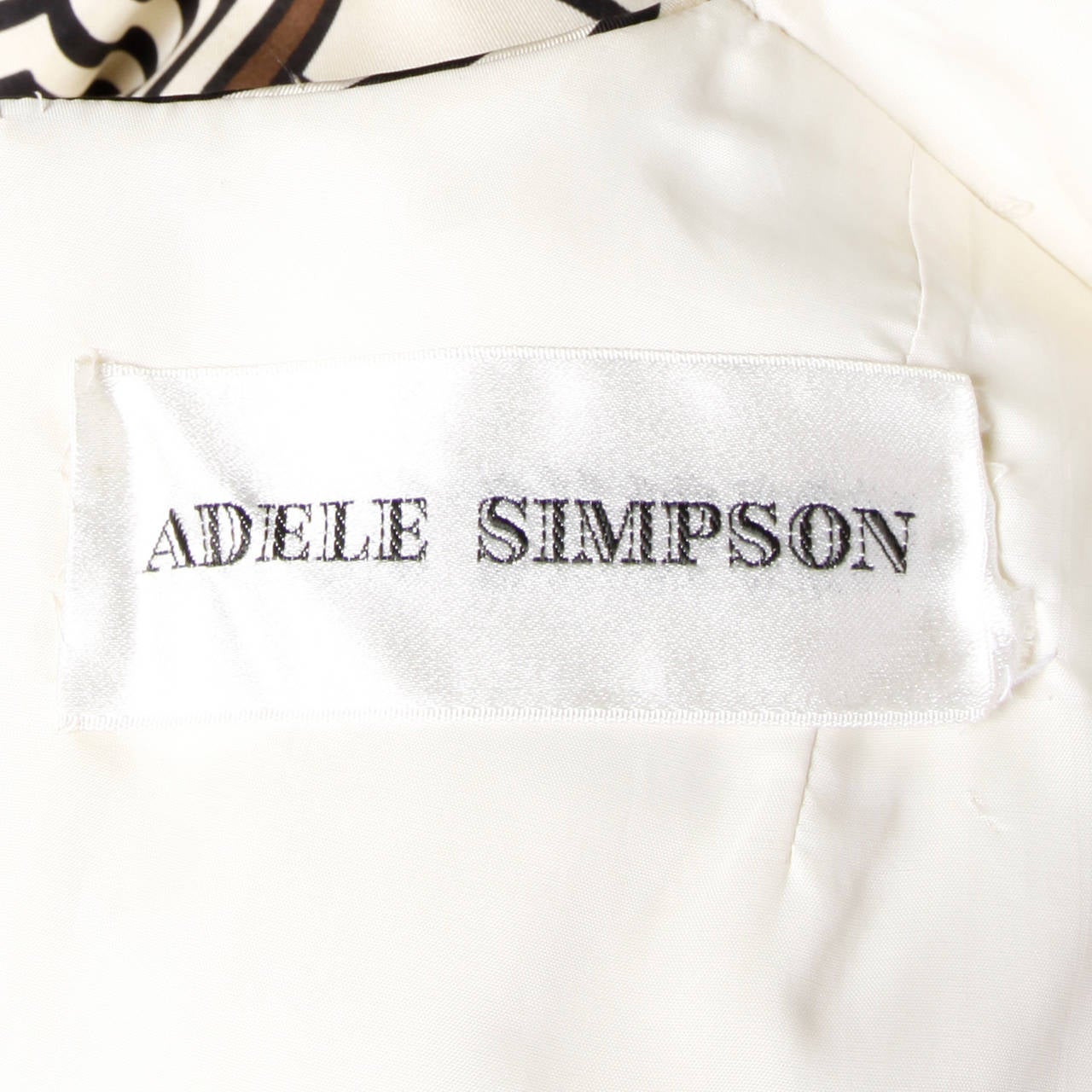 Beige Adele Simpson for I. Magnin Vintage 1960s Unworn Op Art Silk Dress with Tags